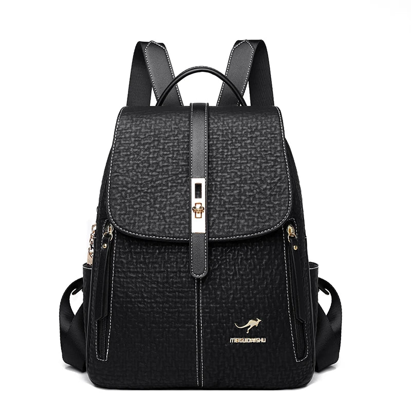 Fashion Backpacks Female High Quality Leather Backpack