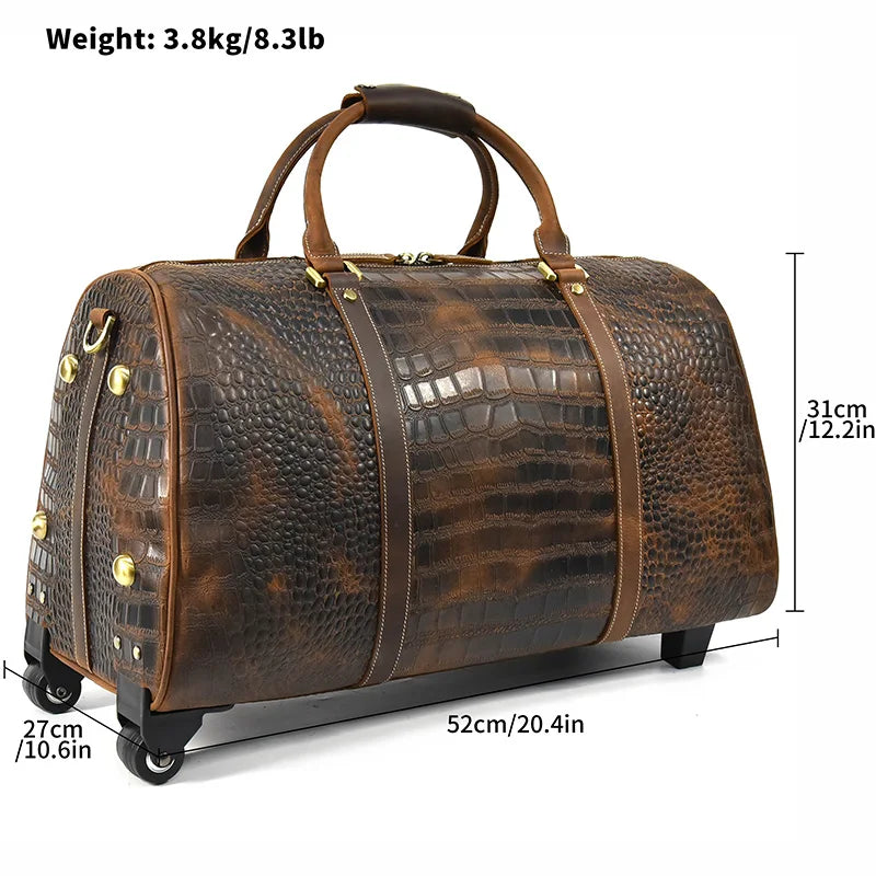 Crocodile Leather Men Travel Bag