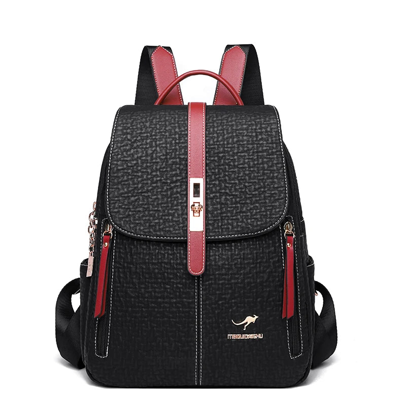 Fashion Backpacks Female High Quality Leather Backpack