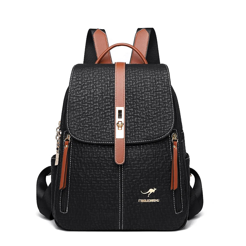 Fashion Backpacks Female High Quality Leather Backpack